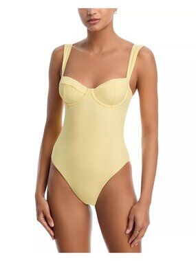 NWT SIMKHAI Kyle Bustier One Piece Swimsuit Buttercream Size Small